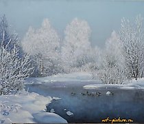 Статуэтка 寒冷的日子，油画。