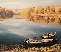Статуэтка Lake. Autumn. Canvas, oi…