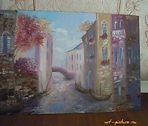 buy The translation of the text is: "Venice oil, primed cardboard."