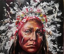 купить Индеец. Акрил.(бумага для акрила) 