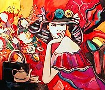 Статуэтка 茶会 油画 布面