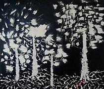 buy White forest, night. Oil, canvas.