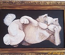 购买 猫 油画 布艺