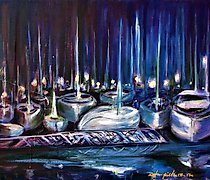 Статуэтка 船，油画布