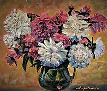 Статуэтка Peonies acrylic on canvas