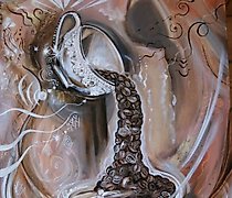 Статуэтка 你的咖啡杯是画布，油彩。