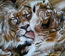 Статуэтка "Lions. Devotion oil on …