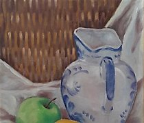 购买 静物画：柠檬与苹果 布面油画