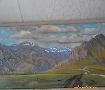 购买 八月的阿尔泰山,纸板,油画