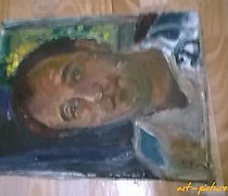 buy The translation of the text "Динамовец масло, холст" into English is "Dynamo player oil, canvas."