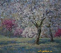 купить Цветущий сад. Холст, масло. 50 х 60 см