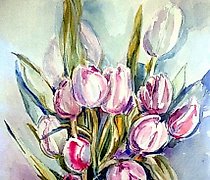 Статуэтка 你好春天，纸，水彩