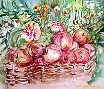 Статуэтка 一些维生素，纸张，水彩。