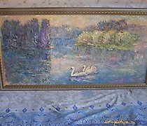 купить лебеди холст масло 