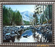 购买 霜冻的清新感。阿尔泰油画，帆布