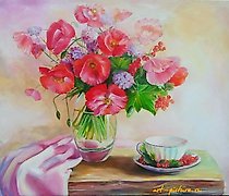 buy Still life with poppies, oil on canvas.