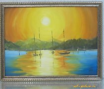 Статуэтка "Golden Bay, canvas, oil"