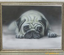 Статуэтка "Sad pug airbrush, paper"