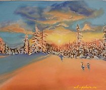 Статуэтка "Orange snow canvas oil"