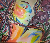 buy The translation from Russian to English is: "Woman dream Oil, canvas."