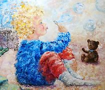 购买 儿童恶作剧 油画，画布