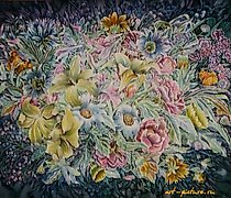 Статуэтка 夏季花束丝绸冷蜡染