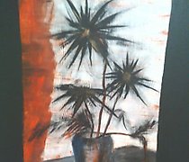 Статуэтка 黑色花朵 中密度纤维板，丙烯颜料