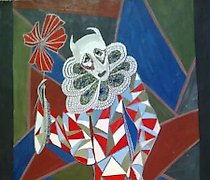 Статуэтка 黑色皮埃罗纸，水粉画