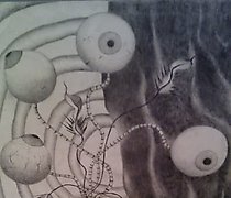 Статуэтка 眼睛 纸 张，铅笔