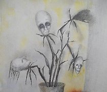 Статуэтка 枯萎的花 水彩、铅笔、水彩纸