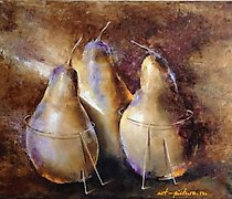 购买 三只大梨 油画/帆布