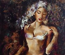 购买 白色感性 布面油画