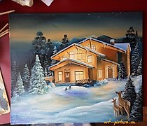 购买 温馨的家乡风景 风景画,油画