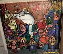 Статуэтка 这晚我们将吃鹅油/画布。