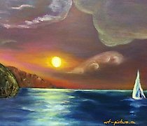 buy The painting "Cliff" is an oil on canvas, in the style of Impressionism. Oil, canvas.