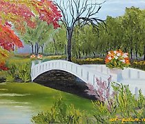купить Мостик в парке Холст, масло