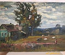 купить Лето в деревне Масло, оргалит 