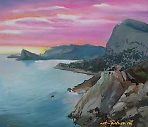 购买 克里米亚 日落 油画 布面