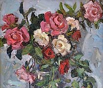 Статуэтка "Roses cardboard, oil"