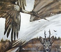 Статуэтка "Deer" oil, wood, primed…