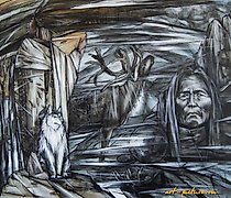 购买 "西伯利亚的主题。努姆与恩嘎" 水彩、墨水、白色颜料、上色纸