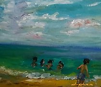 Статуэтка "Bathing children. Bali …