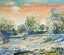 Статуэтка "第一场雪" 纸/瓦曼 / 铅笔（图形）