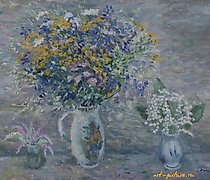 Статуэтка 野花，林花。油画，画布。61 x 81 厘米