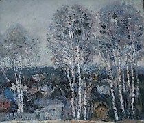 Статуэтка 春天。画布，油画。60 x 60 厘米