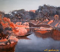Статуэтка "At sunset. Oil on canva…