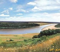 Статуэтка 俄罗斯的广袤 (油画，画布)