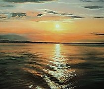 Статуэтка 在伊尔提什河的日落 油画，画布