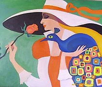 Статуэтка "Blue Bird oil, canvas"