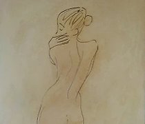 Статуэтка 背部素描 油画，纸板